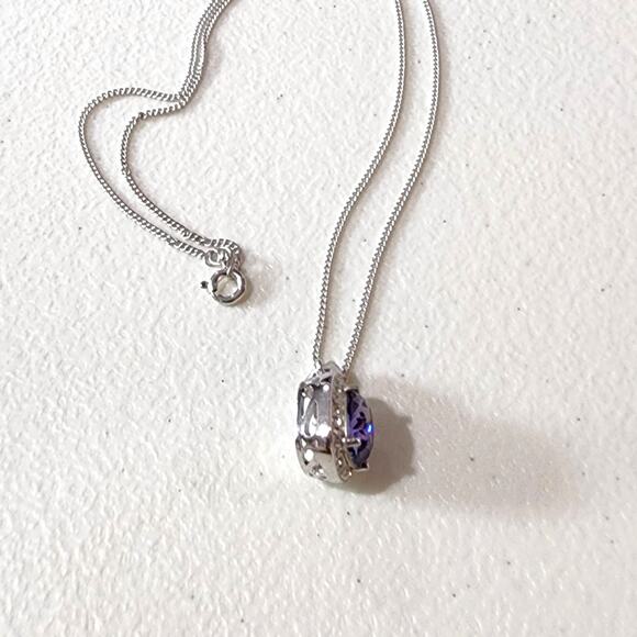 Brilliant Crystals Silver Plated Swarovski Elements Pendant Necklace - Picture 6 of 12